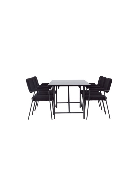 Matgrupp Astrid med Yesterday matstolar, 200 × 90 cm