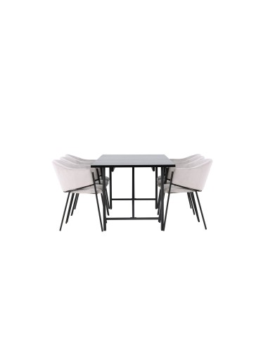 Matgrupp Astrid med Evelina matstolar, 200 × 90 cm
