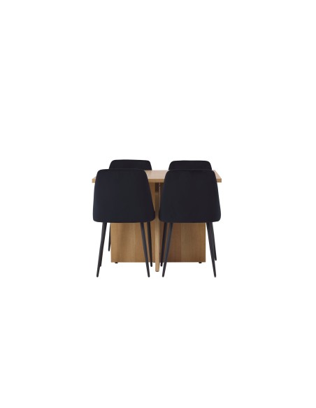 Matgrupp Leo med Night matstolar, 100 × 100 cm