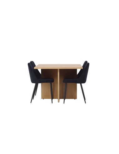 Matgrupp Leo med Night matstolar, 100 × 100 cm