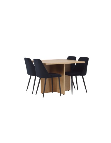 Matgrupp Leo med Night matstolar, 100 × 100 cm