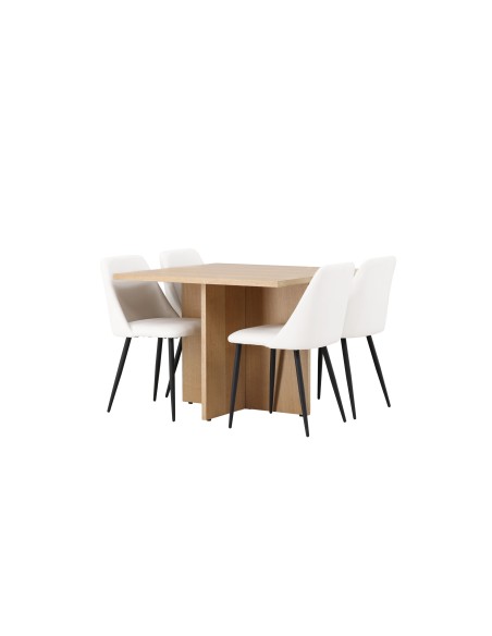 Matgrupp Leo med Night matstolar, 100 × 100 cm