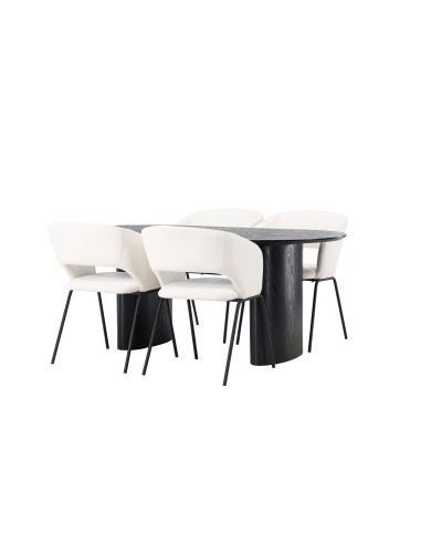 Matgrupp Isolde med Day matstolar, 180 × 90 cm