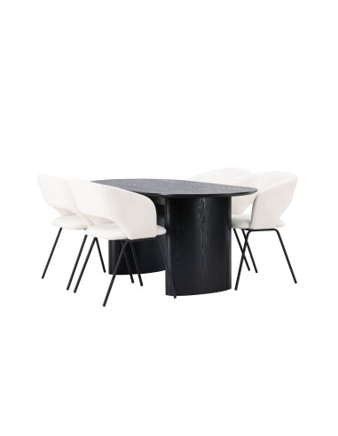 Matgrupp Isolde med Day matstolar, 180 × 90 cm