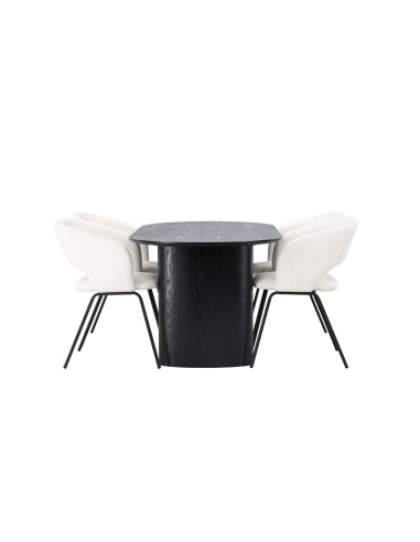 Matgrupp Isolde med Day matstolar, 180 × 90 cm