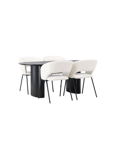 Matgrupp Isolde med Day matstolar, 180 × 90 cm