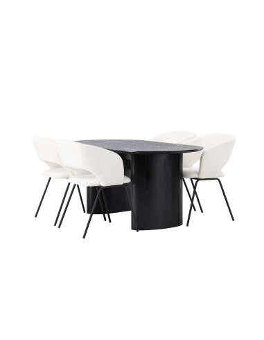 Matgrupp Isolde med Day matstolar, 180 × 90 cm