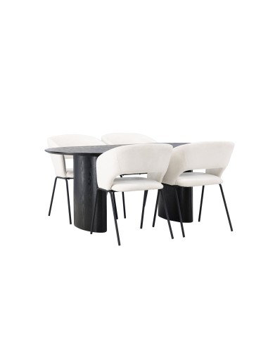 Matgrupp Isolde med Day matstolar, 180 × 90 cm