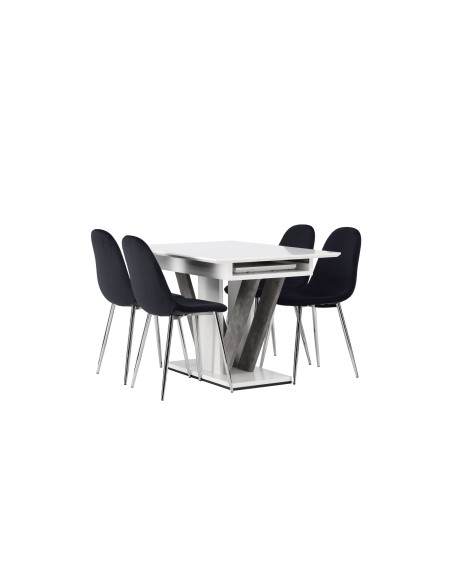 Matgrupp Disa med Polar matstolar, 120 × 80 cm