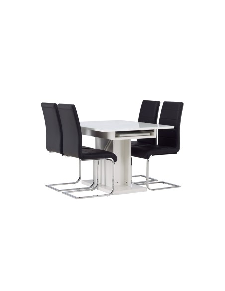 Matgrupp Pluto med Tempo matstolar, 120 × 90 cm