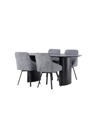 Matgrupp Isolde med Rosie matstolar, 180 × 90 cm