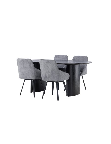 Matgrupp Isolde med Rosie matstolar, 180 × 90 cm
