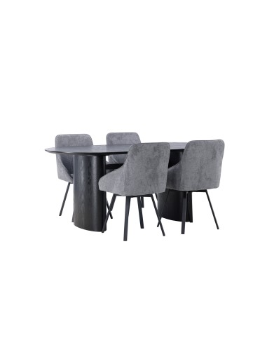 Matgrupp Isolde med Rosie matstolar, 180 × 90 cm