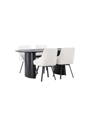 Matgrupp Isolde med Rosie matstolar, 180 × 90 cm