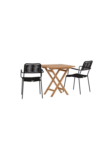 Matgrupp Kenya med Lindos matstolar, 70 × 70 cm