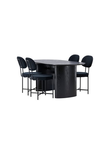 Matgrupp Isolde med Stella matstolar, 180 × 90 cm