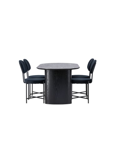 Matgrupp Isolde med Stella matstolar, 180 × 90 cm
