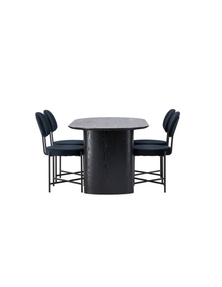 Matgrupp Isolde med Stella matstolar, 180 × 90 cm