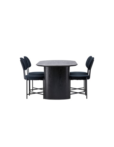 Matgrupp Isolde med Stella matstolar, 180 × 90 cm