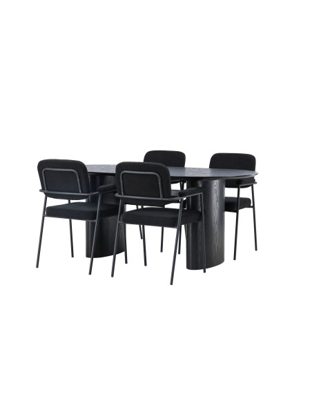 Matgrupp Isolde med Yesterday matstolar, 180 × 90 cm