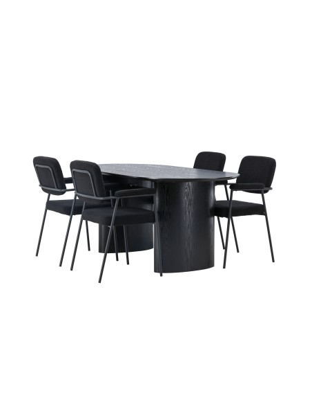Matgrupp Isolde med Yesterday matstolar, 180 × 90 cm