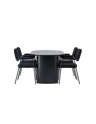 Matgrupp Isolde med Yesterday matstolar, 180 × 90 cm