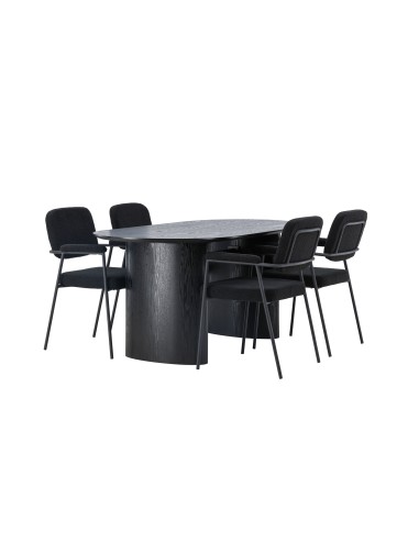 Matgrupp Isolde med Yesterday matstolar, 180 × 90 cm