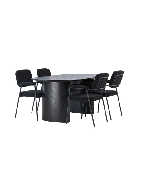 Matgrupp Isolde med Yesterday matstolar, 180 × 90 cm