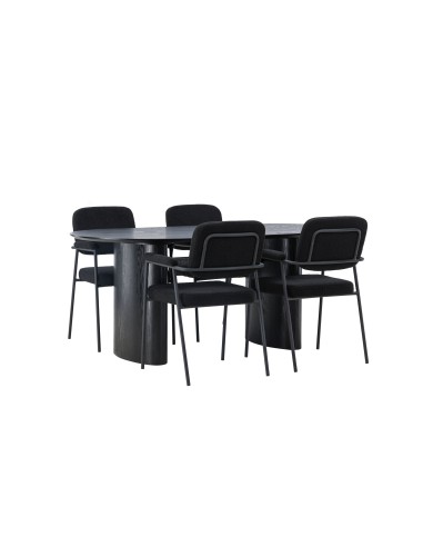 Matgrupp Isolde med Yesterday matstolar, 180 × 90 cm