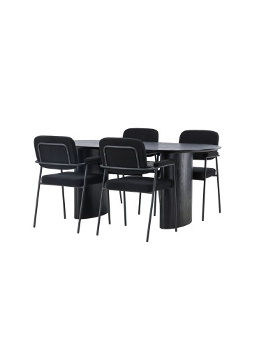 Matgrupp Isolde med Yesterday matstolar, 180 × 90 cm