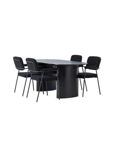 Matgrupp Isolde med Yesterday matstolar, 180 × 90 cm