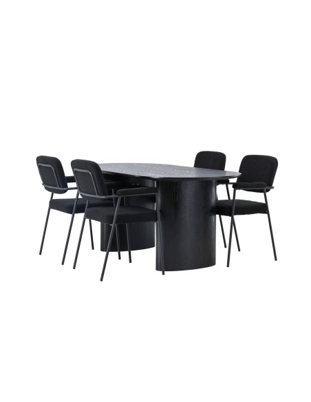 Matgrupp Isolde med Yesterday matstolar, 180 × 90 cm