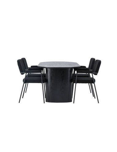 Matgrupp Isolde med Yesterday matstolar, 180 × 90 cm