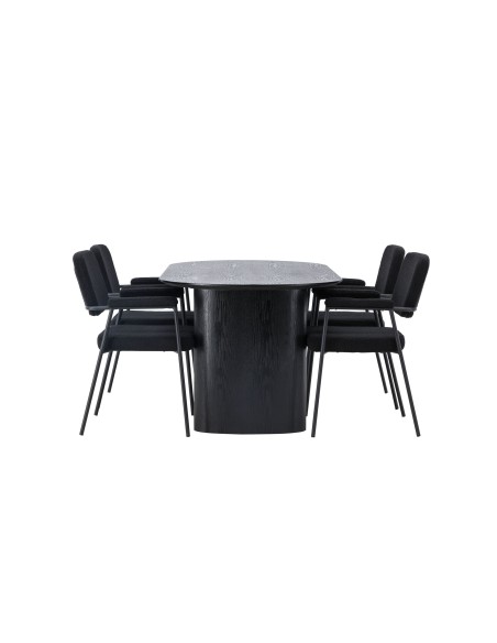 Matgrupp Isolde med Yesterday matstolar, 180 × 90 cm