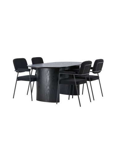 Matgrupp Isolde med Yesterday matstolar, 180 × 90 cm