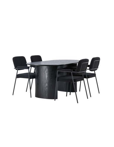 Matgrupp Isolde med Yesterday matstolar, 180 × 90 cm