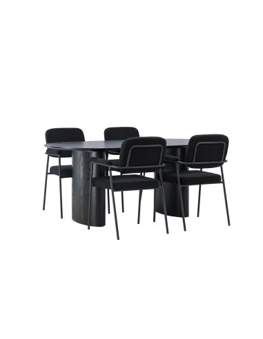 Matgrupp Isolde med Yesterday matstolar, 180 × 90 cm
