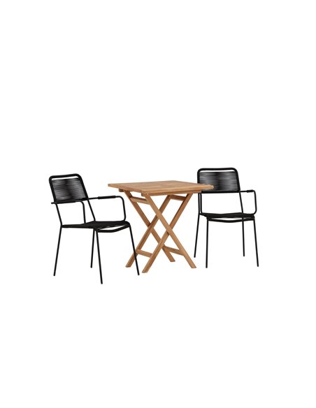 Matgrupp Kenya med Lindos matstolar, 70 × 70 cm