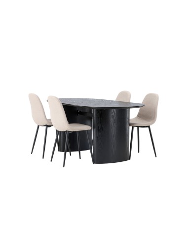 Matgrupp Isolde med Polar matstolar, 180 × 90 cm