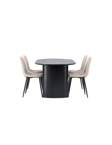 Matgrupp Isolde med Polar matstolar, 180 × 90 cm