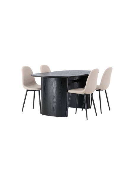 Matgrupp Isolde med Polar matstolar, 180 × 90 cm