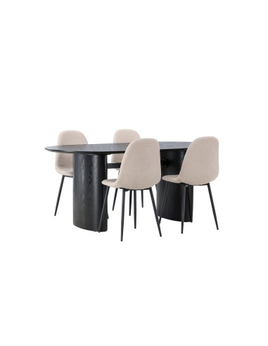 Matgrupp Isolde med Polar matstolar, 180 × 90 cm