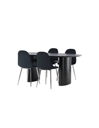 Matgrupp Isolde med Polar matstolar, 180 × 90 cm