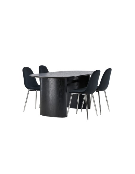 Matgrupp Isolde med Polar matstolar, 180 × 90 cm