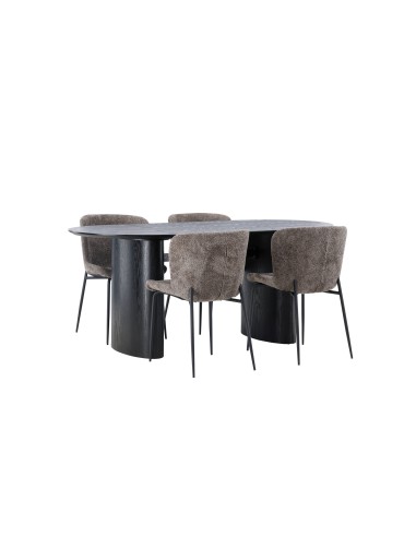 Matgrupp Isolde med Modesto matstolar, 180 × 90 cm