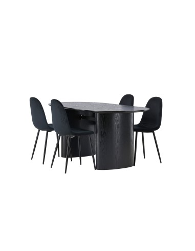Matgrupp Isolde med Polar matstolar, 180 × 90 cm