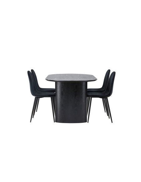 Matgrupp Isolde med Polar matstolar, 180 × 90 cm