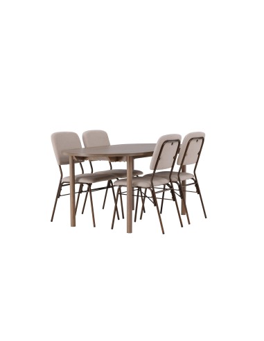 Matgrupp Andy med Seda matstolar, 180 × 75 cm