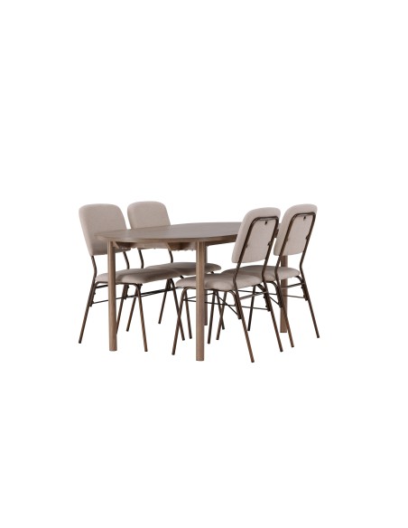 Matgrupp Andy med Seda matstolar, 180 × 75 cm
