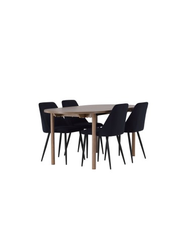 Matgrupp Andy med Night matstolar, 180 × 75 cm